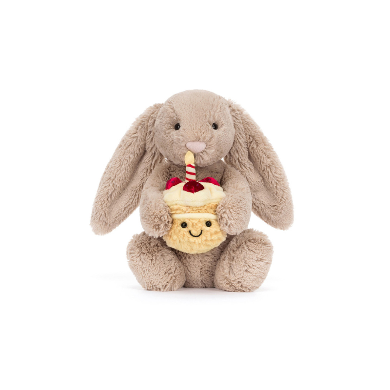 Jellycat Amuseables Bashful Beige Bunny Birthday