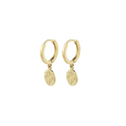 Nomad Coin Hoop Earrings in Gold by Pilgrim