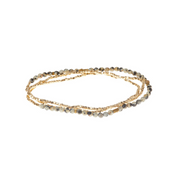 Delicate Stone Wrap Bracelet - Dalmatian Jasper/Gold by Scout