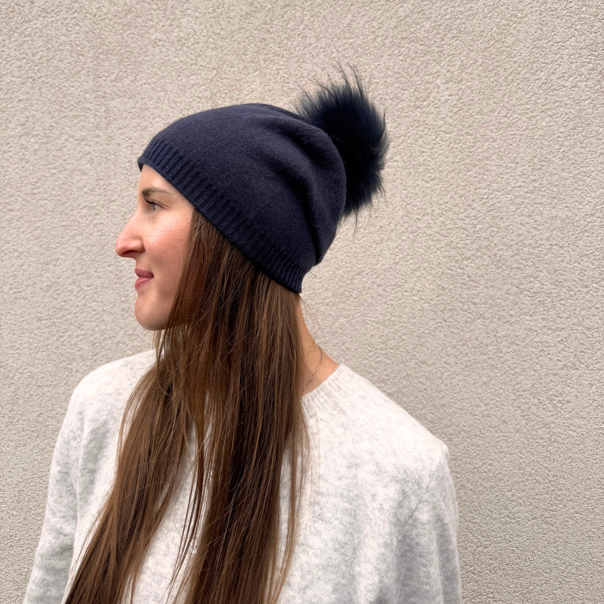 Evelyn Beanie in Navy by PNYC