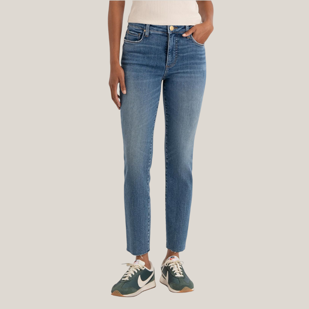 Reese High Rise Fab Ab Straight Leg Jeans with Raw Hem in Major by Kut from the Kloth