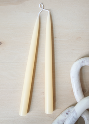 Pair of 12" Danish Taper Candles  -  Ivory