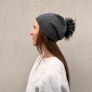 Evelyn Beanie in Charcoal by PNYC