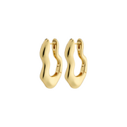 Loulia Wavy Hoop Earrings in Gold by Pilgrim