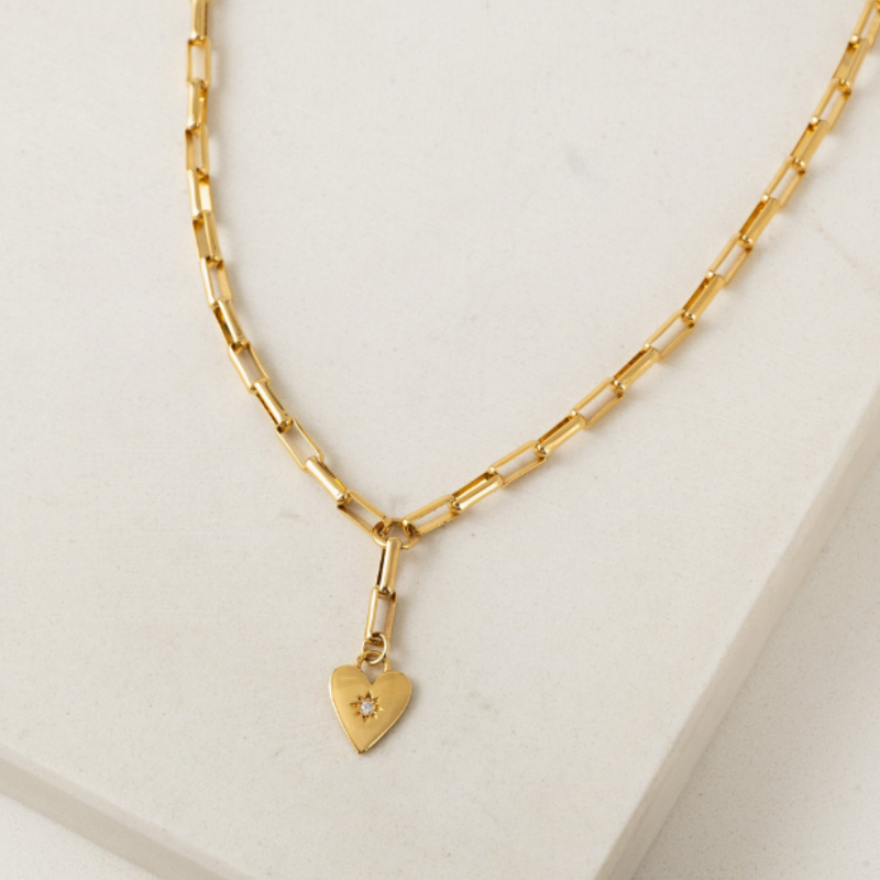 Verona Starburst Heart Necklace by Lover's Tempo