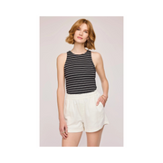 Eton Tank in Black Stripe by Gentle Fawn
