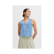 Kallie Denim Vest in Light Blue by b.young