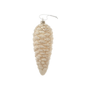 Winter White Pinecone Glass Ornament