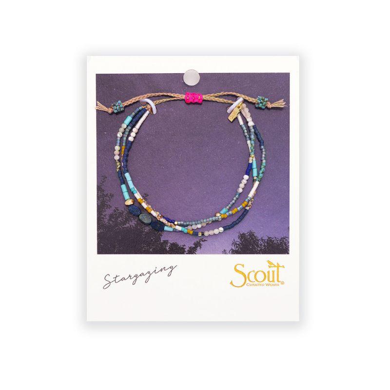 Stone of Truth Lapis & Gold Mixed Media Bracelet by Scout
