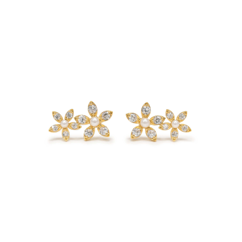 Lily Climber Earrings in Clear by Lover's Tempo