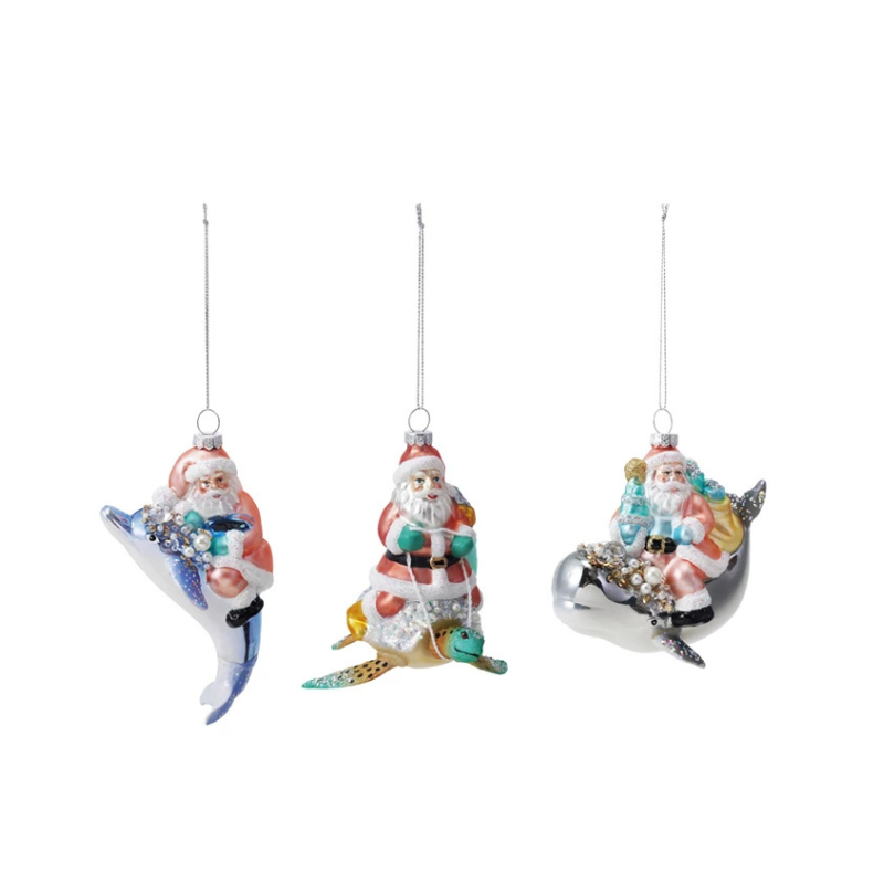 Santa Riding Sea Life Ornament