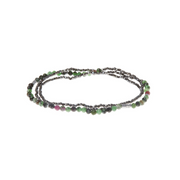 Delicate Stone Wrap Bracelet - Ruby Zoisite /Hematite by Scout