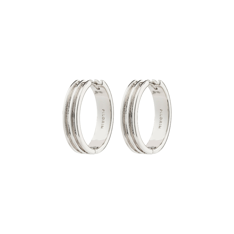 Bennett Silver Hoop Earrings by Pilgrim