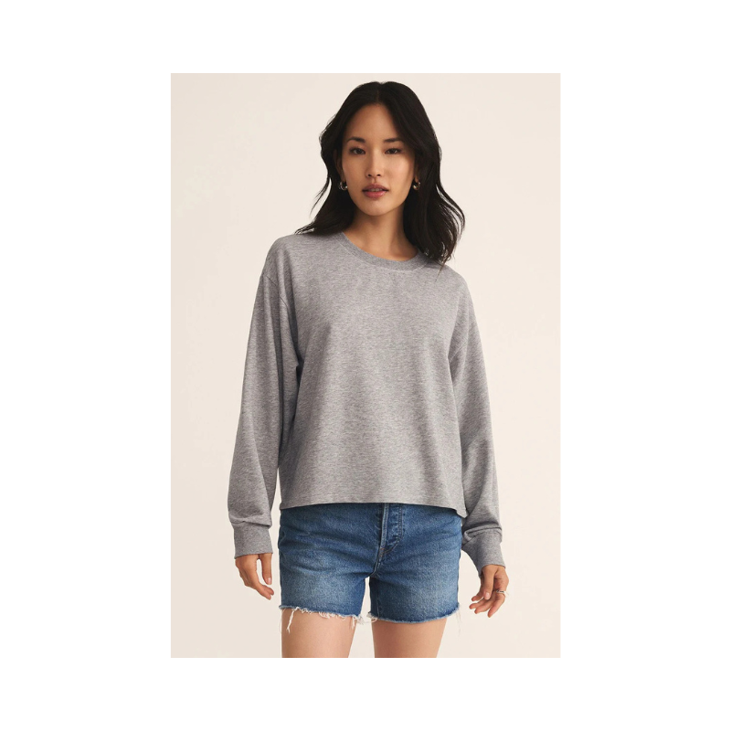 Ellis Sweatshirt in Classic Heather Grey by Z Supply