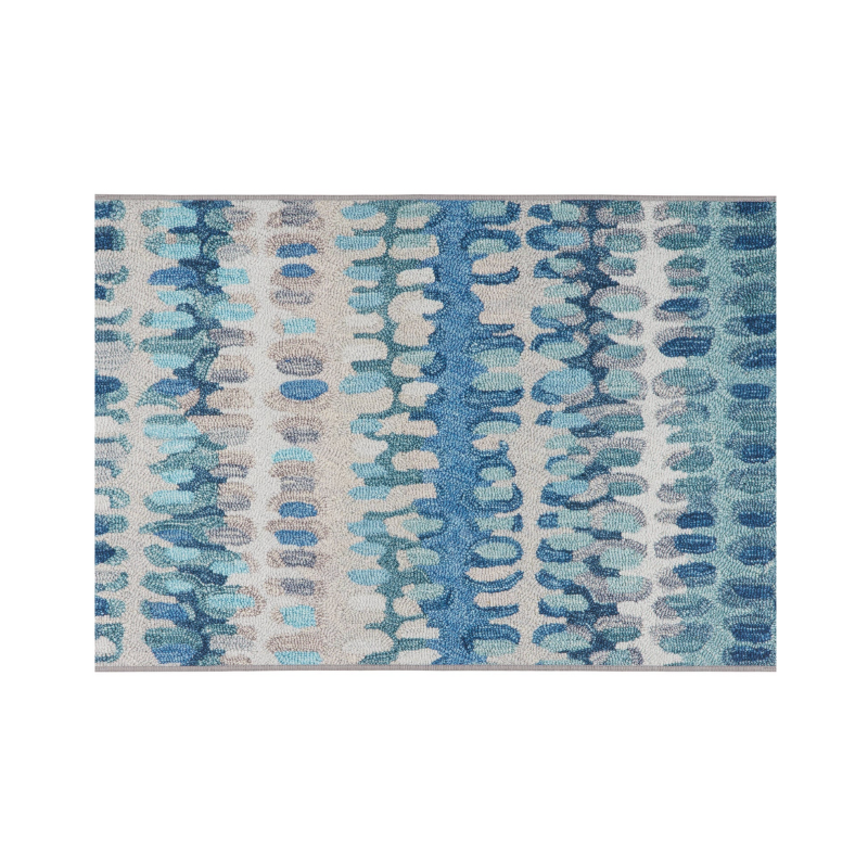 Dash & Albert Machine Washable Paint Chip Blue Rug 3x5