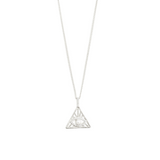 Focus Chain Necklace with Tri Pendant in Silver by Pilgrim