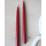 Pair of 12" Danish Taper Candles Light Burgandy