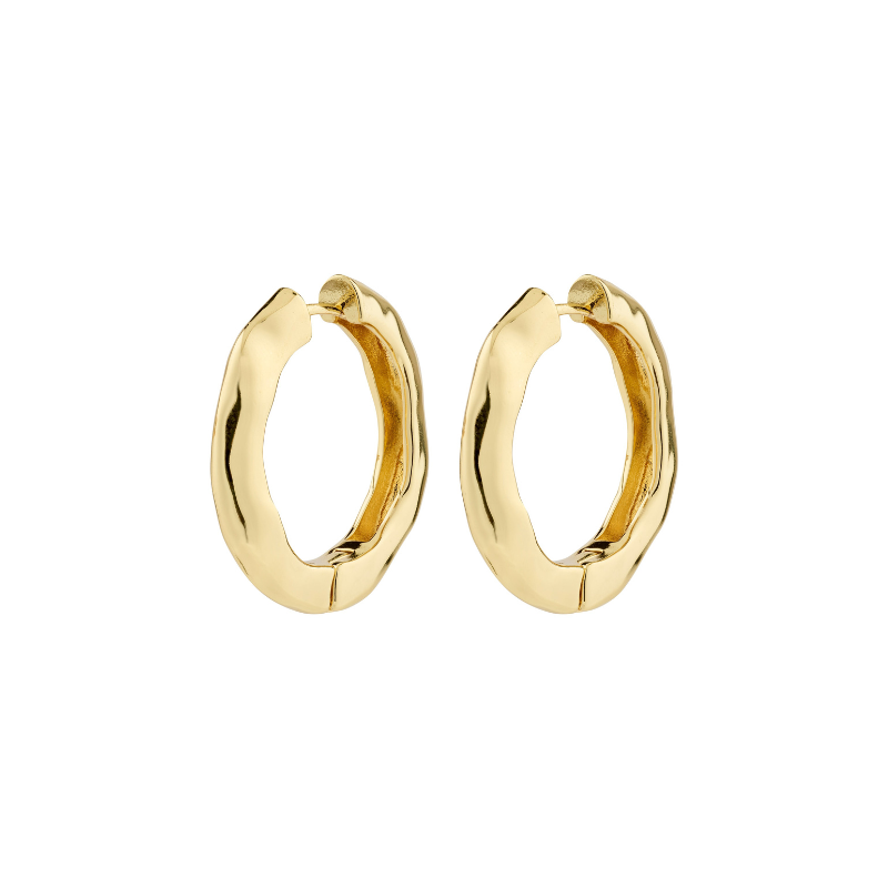 Believe Hoops Earrings in Gold Classic by Pilgrim