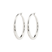 Jorun Large Hoop Earrings in Silver by Pilgrim