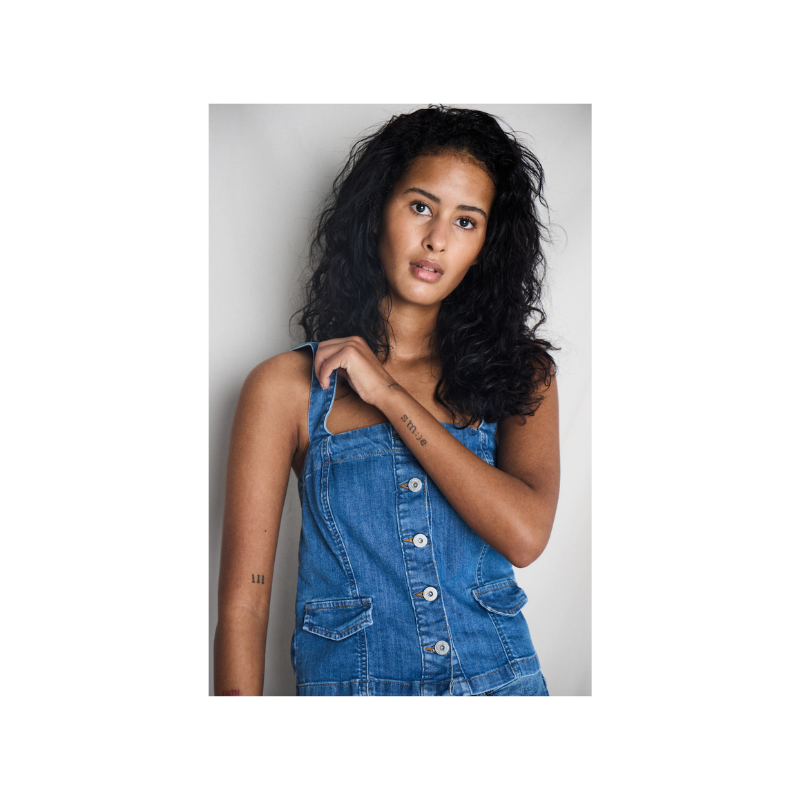 Bonnes Denim Top in Washed Blue by ICHI