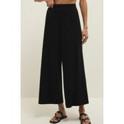 Scout Jersey Crop Flare Pant in True Black by Z Supply