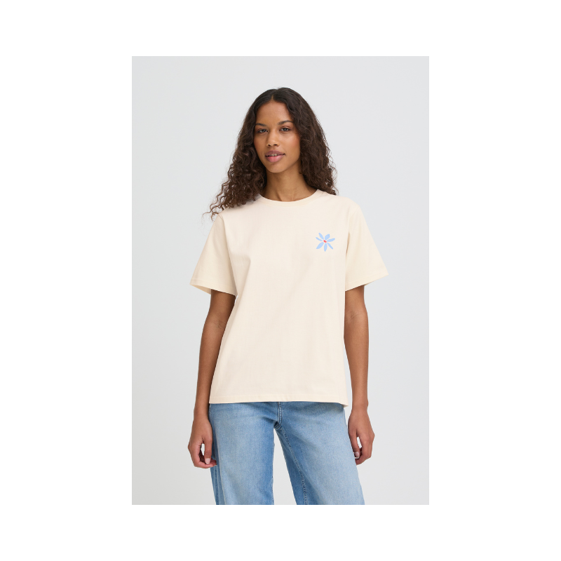 Balmers Short Sleeve Top in Birch/Multi by ICHIICHI Balmers Short Sleeve Top Birch/Multi