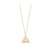 Focus Chain Necklace with Tri Pendant in Gold by Pilgrim