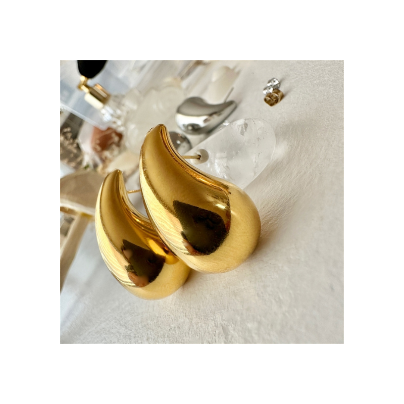 Kisa Teardrop Earrings in Gold by Pika & Bear