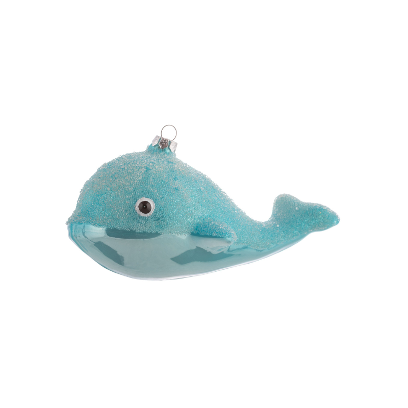 Blue Whale Glass Ornament