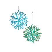 Electroplated Coral Snowflake Ornament
