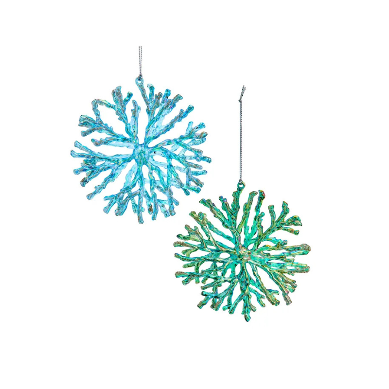 Electroplated Coral Snowflake Ornament