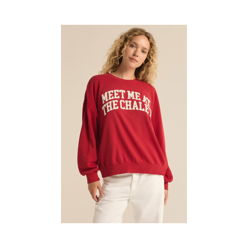 Meet Me at the Chalet Sweatshirt in Red by Z Supply