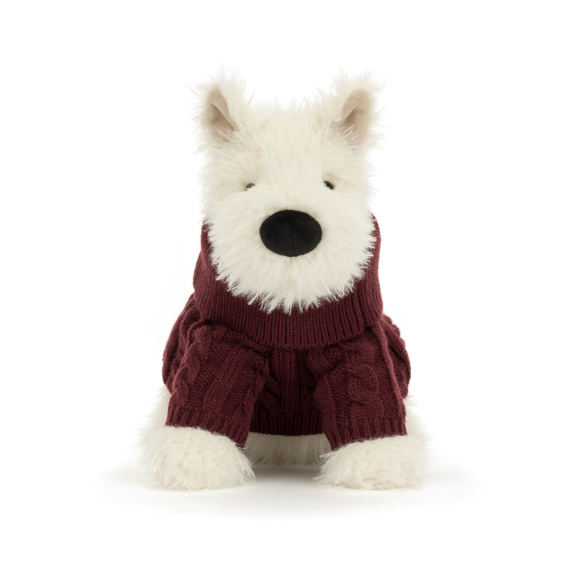 Jellycat Munro Scottie Dog in Winter Jumper Outfit