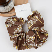 Soft Floral Scrunchie in Brown