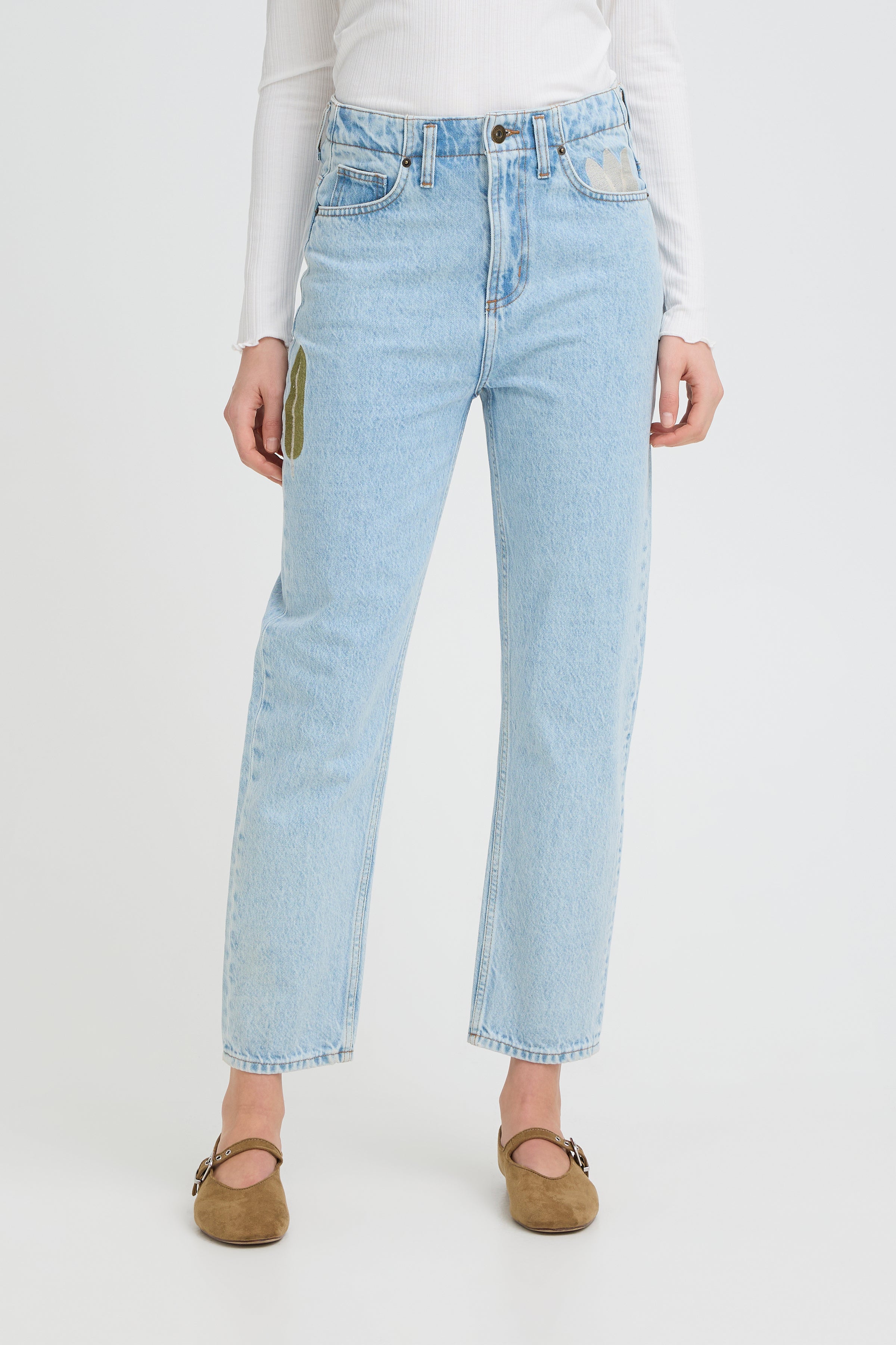 Bauve Pant Light Blue Washed by ICHI
