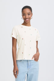 Olya Short Sleeve Top with Embroidery by ICHI