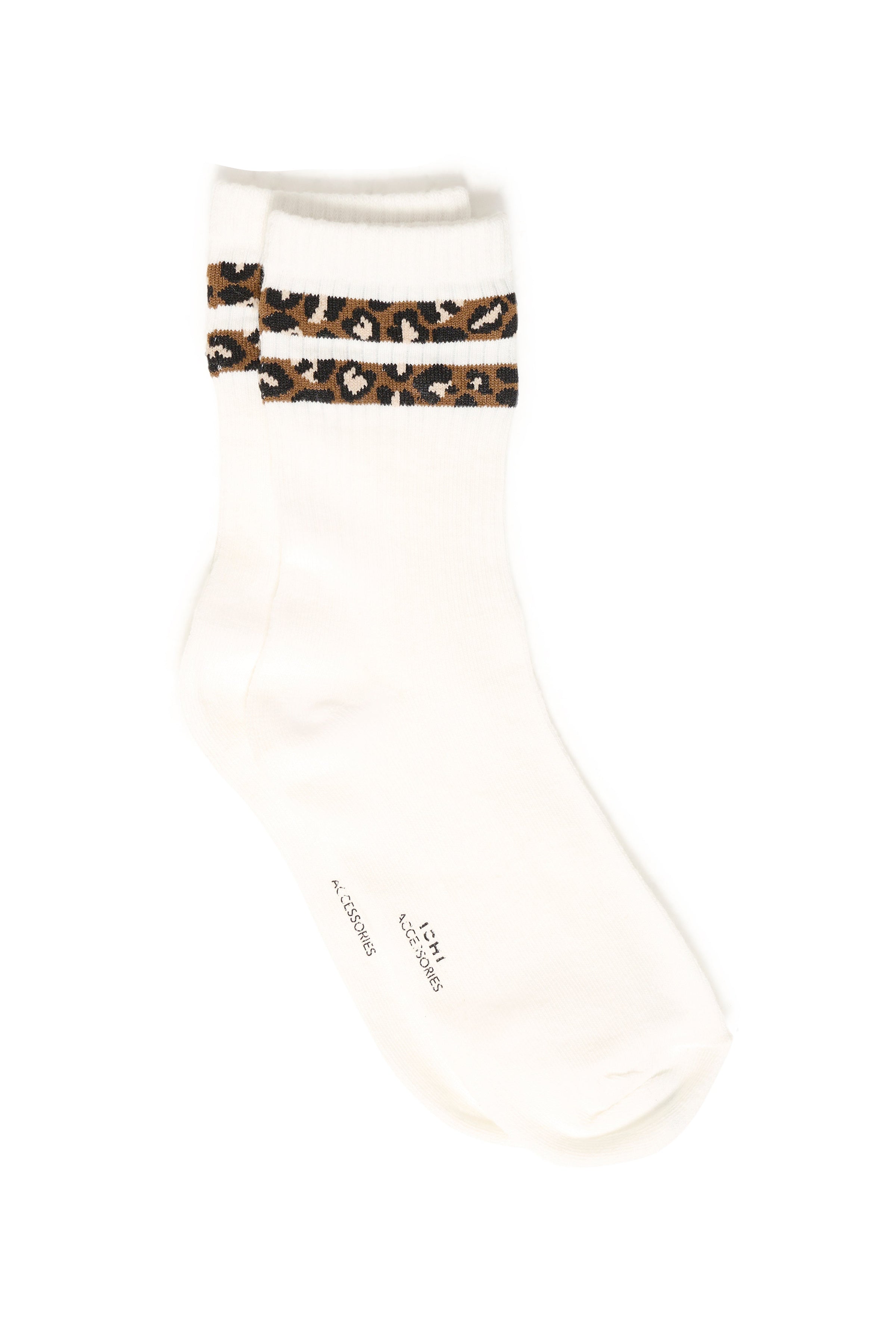 Mocha Leopard Roma Socks by ICHI