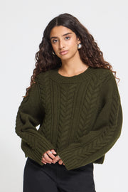 Harper Sweater in Rosin Green by ICHI