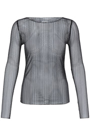 Noviola Sheer Top in Black by ICHI