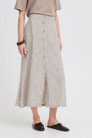 Falakka Button Skirt in Rainy Day Stripe by b.young