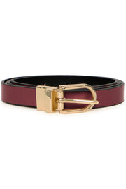 Wessy Reversible Belt in Black & Wine by b.young