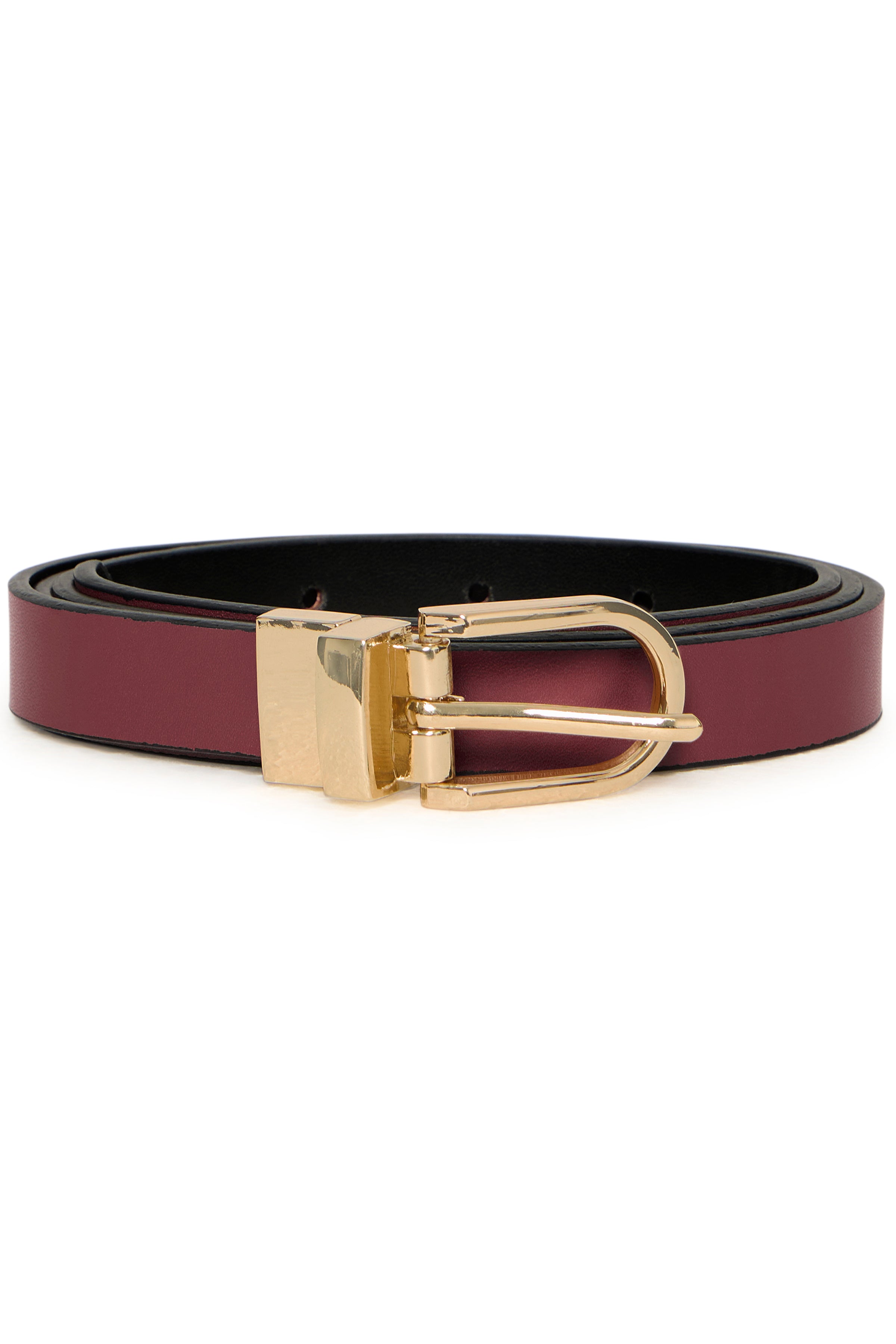 Wessy Reversible Belt in Black & Wine by b.young
