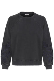 Rasma Embroidered Raglan Sweatshirt in Meteorite by b.young