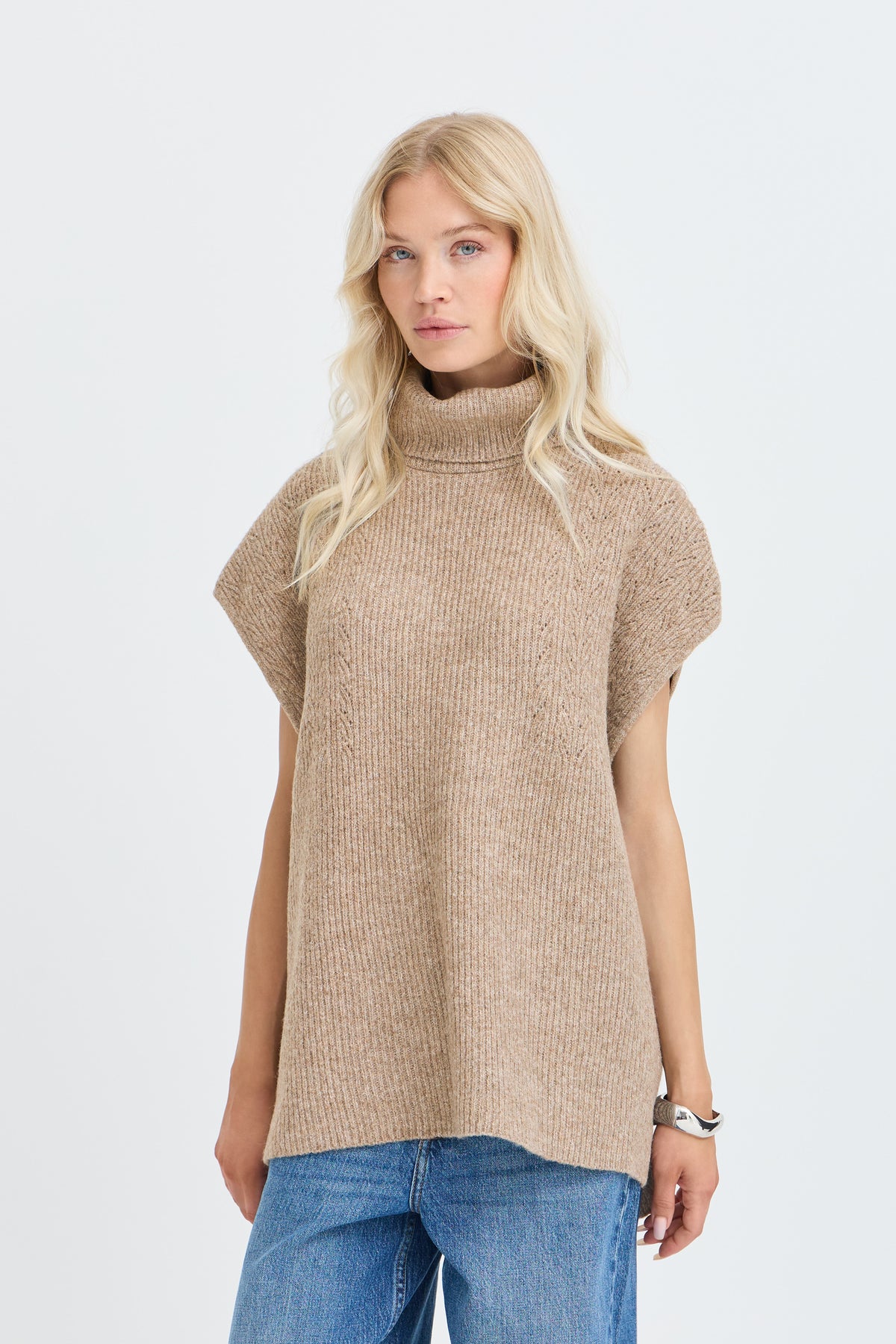 Vilko Poncho in Walnut Melange by b.young