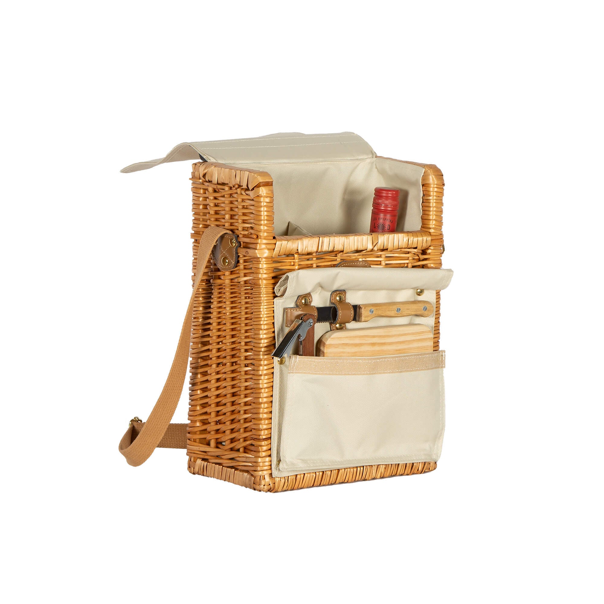 Willow Wine Bottle & Cheese Board Bag