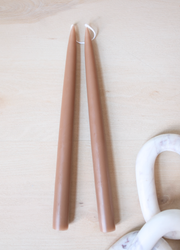 Pair of 12" Danish Taper Candles  -  Nougat