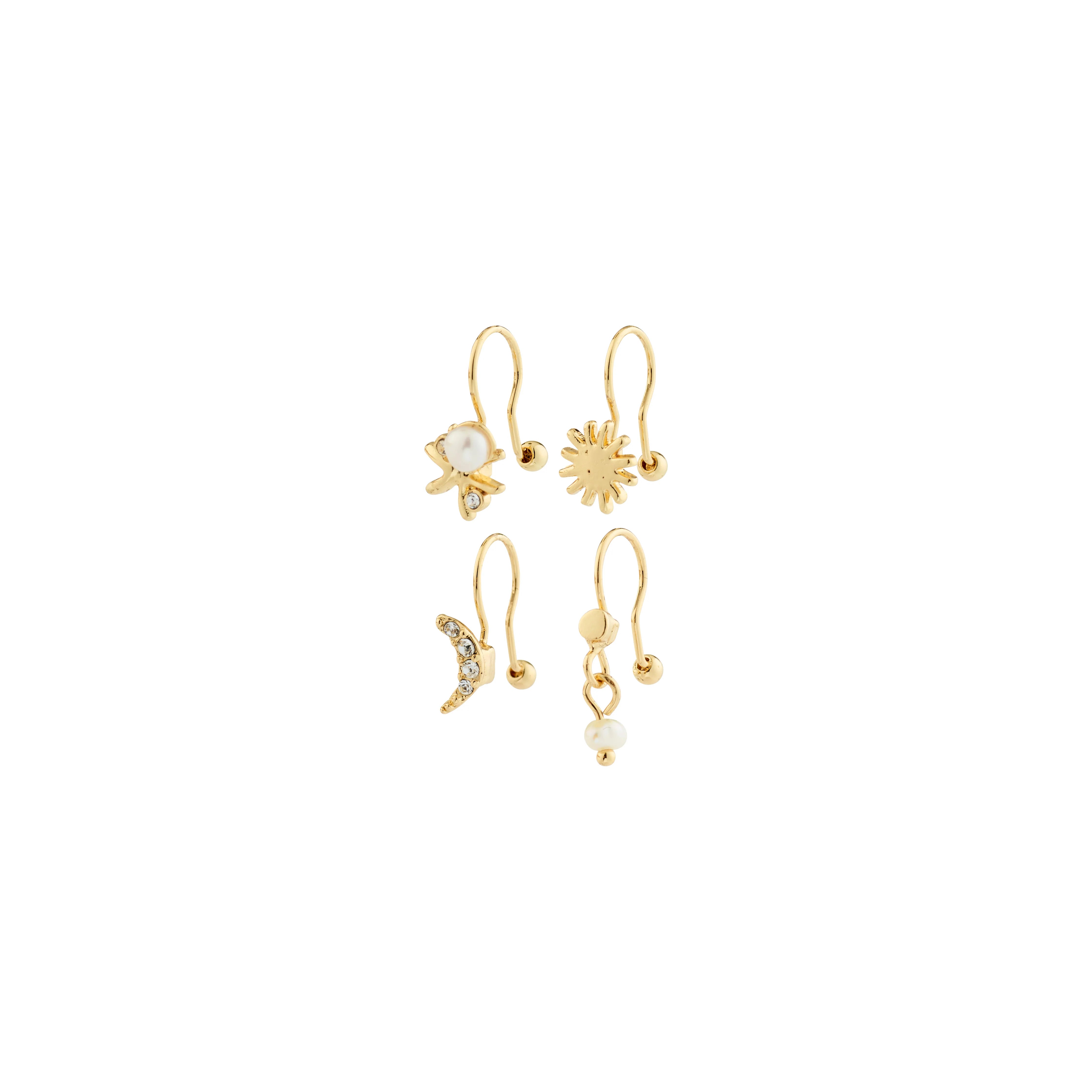 Evon Ear Cuff 4in1 Set in Gold by Pilgrim