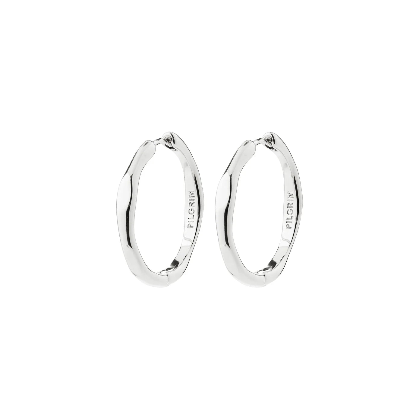 Inner Hoop Waterproof Earrings in Silver by Pilgrim