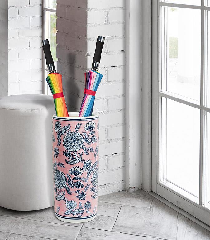 Pink Floral Umbrella Stand