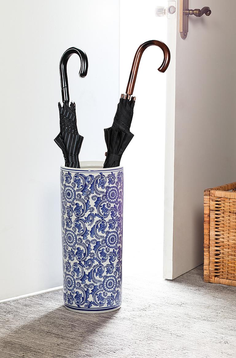 Blue & White Umbrella Stand